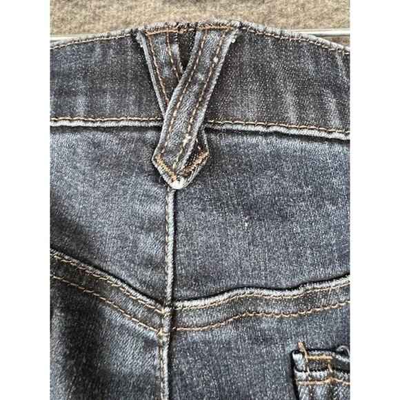 Democracy Jeans Womens 14 Ab Solution Straight Embellished Cuffs Dark Wash Blue - Picture 7 of 9